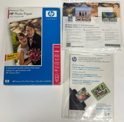 HP Q6565A Premium Plus Photo Paper 4x6 High Gloss Qty. 86 New 2006 Open Box+More - Image 1 of 4