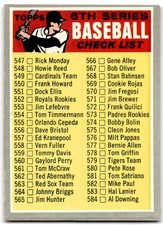 ! 1970 Topps Baseball 6th Series Checklist 547-633 #542A