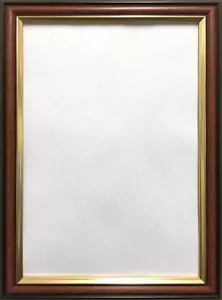 Cornice poster foto mogano nuova effetto legno noce e bordo oro - Foto 1 di 3