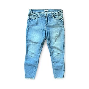 Kensie Jeans Womens Straight Blue Raw Frayed Raw Hem Cropped Ankle Size 10 / 30 - Picture 1 of 7