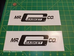PAIR OF MR. GASKET CO. STICKERS ORIGINAL FROM HOLLEY NEW OLD STOCK - Picture 1 of 2