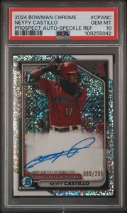 2024 Bowman Chrome Neyfy Castillo 1st Bowman Speckle Auto 069/299 PSA 10 Gem - Picture 1 of 2