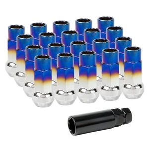 Dadi ruota Lug Nuts acciaio titanio blu M12x1,25 per Toyota Mazda Ford Honda Lexus - Foto 1 di 5