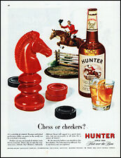 1949 Equestrian Horse Hunter Whiskey chess checkers retro photo print ad L7