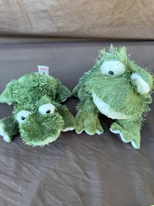 2 Ganz Webkinz Frog Plushes Green 9” And 7” No Code Retired - Picture 1 of 15