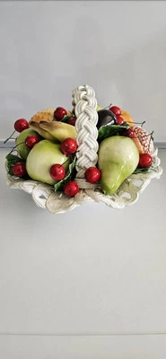 Vintage Fruit Basket Ceramic - Image 1 of 4