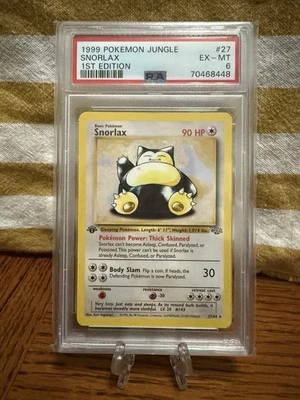 1999 Pokémon Jungle #27 Snorlax - 1st Edition (PSA 6 EX-MT) - Image 1 of 2