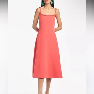 Sachin + Babi Crepe Coral Midi Dress NWT Size 6 - Picture 1 of 5