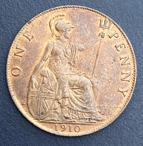 Nice 1910 Edward VII Penny Coin Victorian Lot G59 - Picture 1 of 2