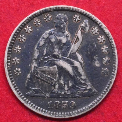 Media moneda de diez centavos Seated Liberty 1859 Foto 1 de 4