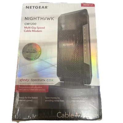 NETGEAR Nighthawk CM1200-100NAS DOCSIS 3.1 Cable Modem mpn CM1200-100NAS - Image 1 of 3