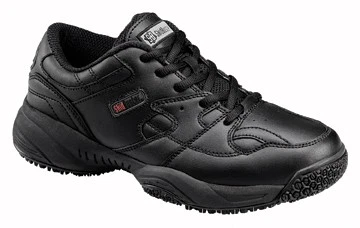 SkidBuster Women's Slip Resistant Athletic Shoe Black Leather - S5055 - Image 1 of 2