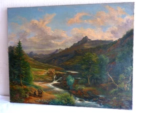 Painting Landscape Mountain Antique School Italian Italy 19 Century XIX ° - Picture 1 of 20
