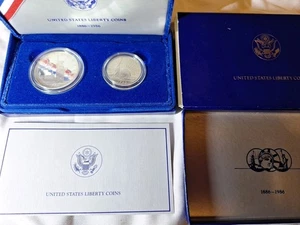 United States Liberty Coins - 1886-1986 Silver Dollar & Half Dollar Proof Set - Picture 1 of 16