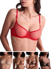 Aubade Sheer Emotion Half Cup Bra Underwired Non Padded Bras Sheer Embroidered