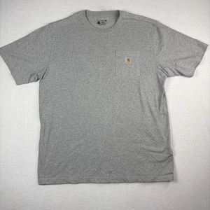 Carhartt T Shirt Adult XL TALL Loose Fit Gray Pocket Short Sleeve K87 HGY Mens - Picture 1 of 9