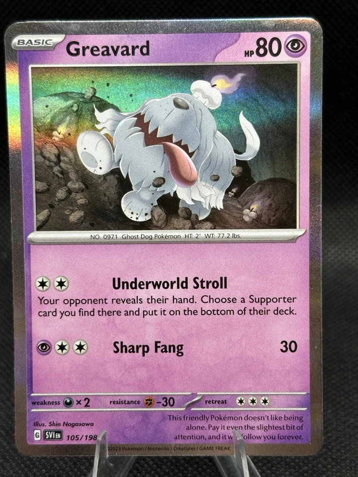 Pokemon GREAVARD 105/198 Scarlet & Violet HOLO - - MINT - Image 1 of 2