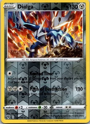 Dialga 121/185 SWSH04: Vivid Voltage Holo Rare Reverse Holo NM - Image 1 of 2