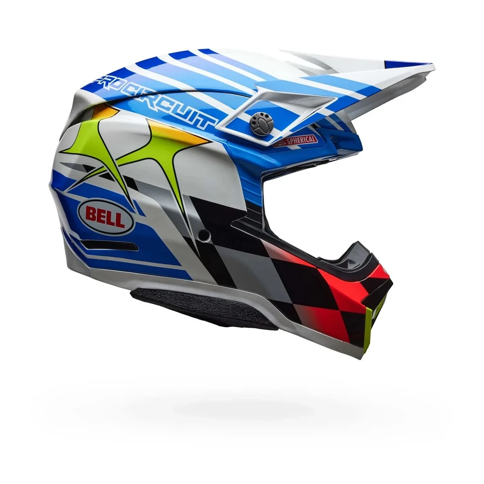 Bell Helmets 7165402 Moto-10 Spherical Pro Circuit Replica 25 Helmet Sm Blue Foto 1 de 1