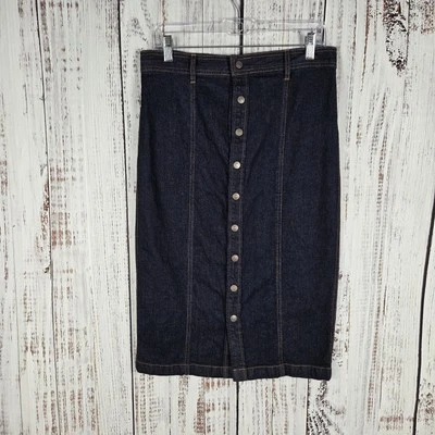 Polo Ralph Lauren Denim & Supply Pencil Skirt Snap Front Dark Blue Size 28 - Image 1 of 4