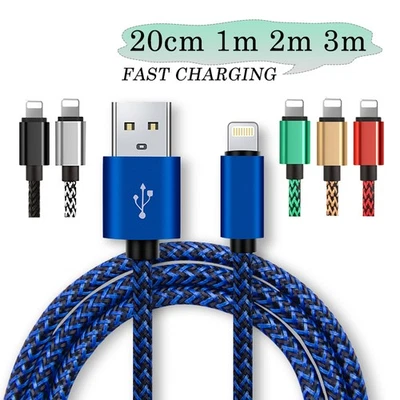Fast Charge Charger Cable for iPhone 14 13 12 11 XS XR X 8 7 iPad USB Data Cord - Image 1 of 4