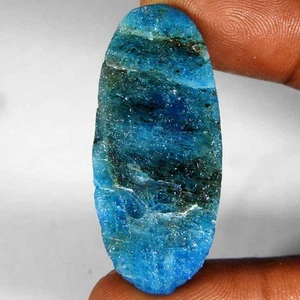 47.55Cts100%Natural Blue Apatite Oval Druzy Cabochon(39x16x6)Loose Gemstone - Picture 1 of 3
