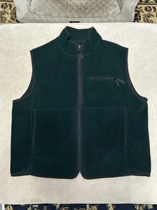 Vintage Woolrich Hunter Green Full Zip Fleece Vest Outdoors Men's Size XL - Picture 1 of 11