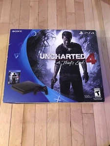 NEW SONY PLAYSTATION 4 SLIM 500GB BLACK CONSOLE UNCHARTED PS4 - Picture 1 of 7