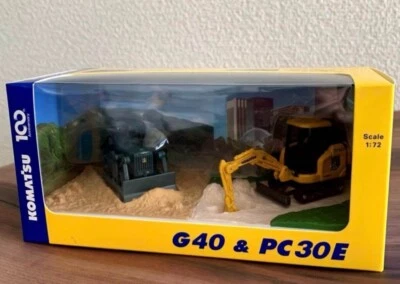 Komatsu Official Diecast Model Excavator Bulldozer G40 & PC30E / Japan Exclusive - Image 1 of 4