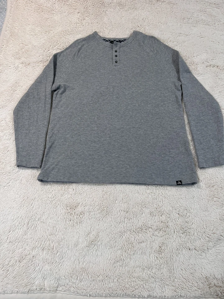 Alpine Design Men's Pullover 1/4 Button Henley Shirt 100% Cotton Size XXL Grey - Image 1 of 4