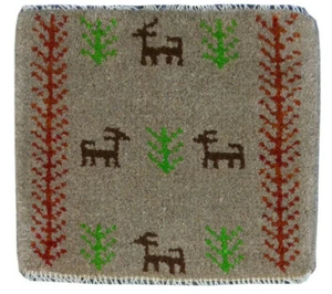 1'3"x1'3" Tribal Hand Knotted Wool Gabbeh Area Rug Oriental Traditional - Picture 1 of 6
