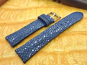 22 mm/18 mm poliertes Rochenleder Uhrenarmband maßgeschneidert Vintage exotisches Leder - Bild 1 von 7