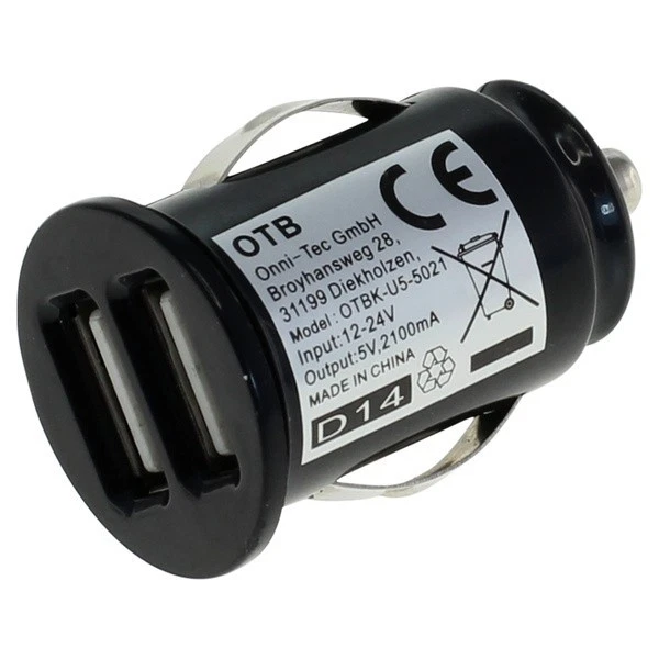 Power Car Charger 12V 24V Dual USB 2.1A - Charging Cable With 2 USB Ports - Image 1 of 1