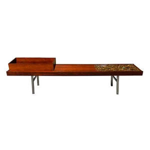 Norwegian Rosewood Resin Bench Planter Table Mid Century Modern - Picture 1 of 8