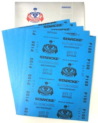 Papel de lija seco húmedo abrasivo impermeable Matador 5 hojas 100 grano 9" x 11" S/C Foto 1 de 4