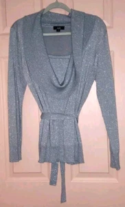 AGB Gray Large Acrylic Long Sleeve Sweater - Picture 1 of 4