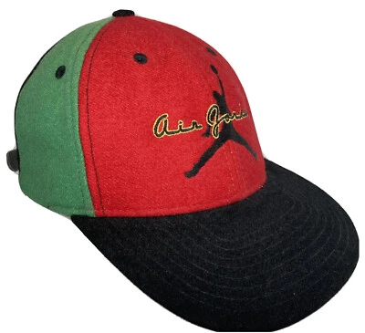 Vintage 90's Nike Air Jordan 23 Wool Blend Color Block Leather Strapback Hat Cap - Image 1 of 4