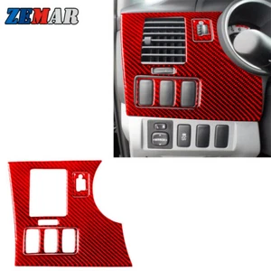 3Pcs Red Carbon Fiber Driver Side Air Vent Cover Set For Toyota Tacoma 2012-2015 - Foto 1 di 16