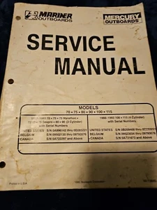 Mercury And Mariner 70 75 80 90 100 115 Manual de Servicio Bs - Imagen 1 de 4