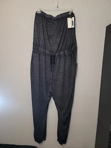 Bobbie Brooks Gray Elastic Cinch Waist Strapless Jumpsuit Womens Size 3X - Picture 1 of 7