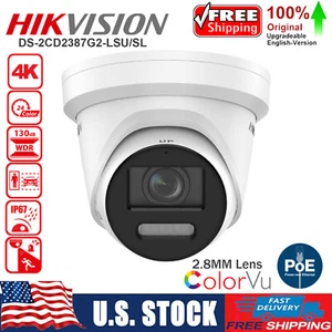Hikvision 4K 8MP AcuSense ColorVu IR Turret POE IP Camera DS-2CD2387G2-LSU/SL - Picture 1 of 16