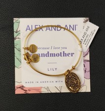 Alex and Ani Because I Love You GRANDMOTHER II Russian Gold New W Tag Card Box