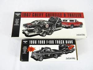 Wix Filters 1966 Ford F-100 Truck Bank + 1967 Chevy Chevelle & Trailer Die Cast - Picture 1 of 7
