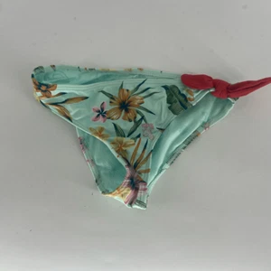 Disney Roxy Ariel Womens Teal Jungle Floral Preowned Girls bikini bottom 10 Med - Picture 1 of 6