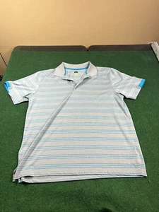 PGA Tour Mens Polo Shirt Pro Series Athletic Fit Gray Blue Golf Polyester 2XL - Picture 1 of 7