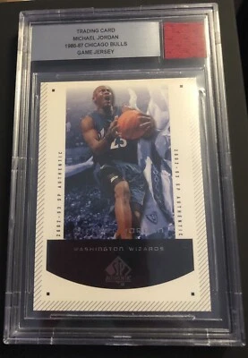 MICHAEL JORDAN 2002-03 UD SP Authentic 1986-87 GAME USED JERSEY BGS Beckett MJ - Image 1 of 2