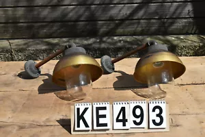 KE493 Antike Messing Lampe Hof Bauernhof Wandlampe, Vintage - Bild 1 von 12