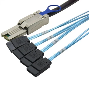 External Mini SAS 26pin (SFF-8088) Male to 4x 7Pin Sata Hard Disk Data Cable 1m - Picture 1 of 4