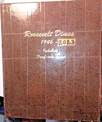 **DANSCO ROOSEVELT DIMES ALB.-1946to2023-252 SLOTS-407 COINS(2X)-142 SILVER** - Image 1 of 4