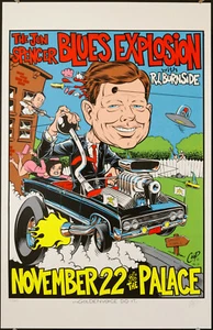 Cartel de concierto de serigrafía Coop Jon Spencer 1996 firmado como nuevo Hotrod Lincoln JFK - Imagen 1 de 1